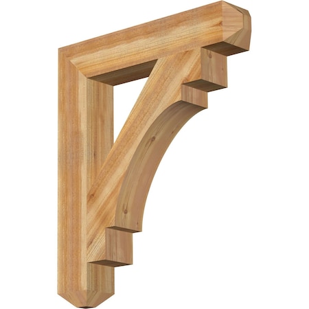 Ekena Millwork Merced Craftsman Rough Sawn Bracket, Western Red Cedar, 6"W x 34"D x 40"H BKT06X34X40MRC04RWR